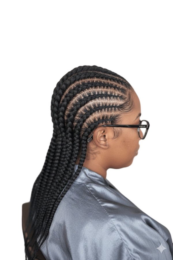 Cornrows braided close to the scalp in Houston, TX