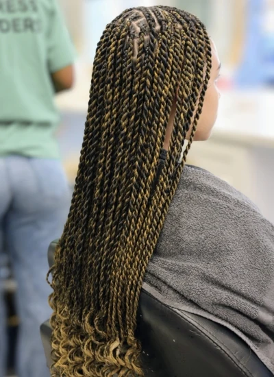Senegalese twists, a protective style done in Houston, TX